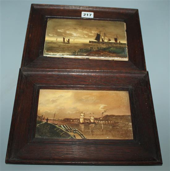 Pair paintings on porcelain